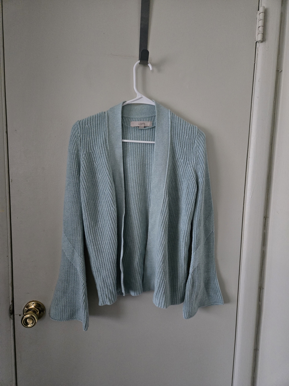 LOFT Open-Front Women's Cardigan Sweater in Light Aqua